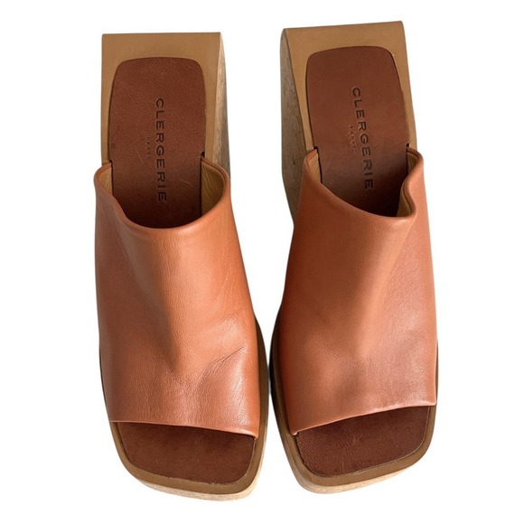 $545 Clergerie Brown Emilia Platform Wedge Slide Sandal Shoes Vacation Sz 37 y2k - Picture 7 of 16